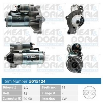 MEATDORIA CITROEN Стартер C-CROSSER 2.2 HDi 07-, C4 GRAND PICASSO I 2.0 06-, C5 II 2.2 06-, MITSUBISHI, PEUGEOT MEAT & DORIA 5015124