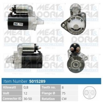 MEATDORIA DAEWOO стартер MATIZ 0.8 MEAT & DORIA 5015289