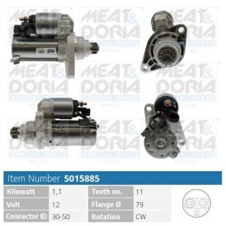 MEATDORIA AUDI Стартер A3 (8V1, 8VK) 1.8 TFSI 12-16, SEAT, SKODA, VW MEAT & DORIA 5015885