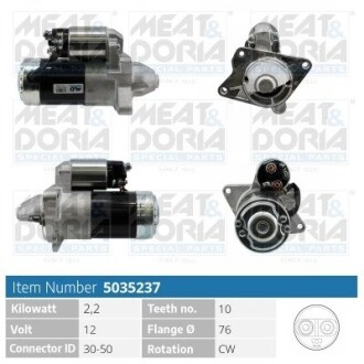 MEATDORIA RENAULT Стартер Espace IV,Grand Scenic III,Laguna II,III,Master III,Megane III,Trafic II,Opel Vivaro,Movano,Nissan MEAT & DORIA 5035237 (фото 1)