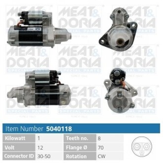 MEATDORIA SUZUKI Стартер GRAND VITARA II (JT, TE, TD) 1.6 (JB416) 05-15 MEAT & DORIA 5040118