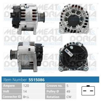 MEATDORIA RENAULT Генератор Kangoo,Dacia Logan MEAT & DORIA 5515086