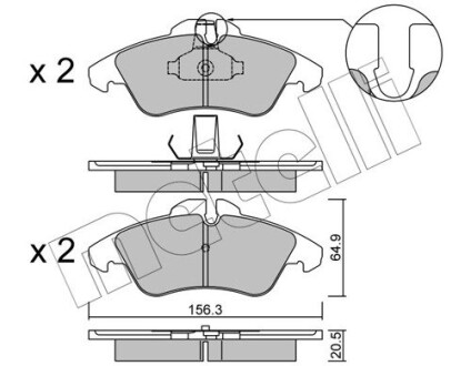 Тормозные колодки передние MB Sprinter 208-316 96- (Ate) Metelli 22-0256-1