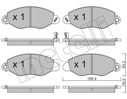 Колодки тормозные (передние) Ford Transit 00-06 Metelli 22-0536-0