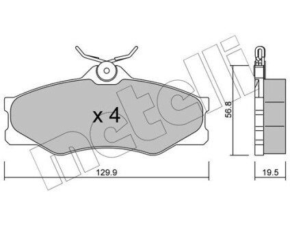 Тормозные колодки передние VW T3 81-92 Metelli 22-0636-0