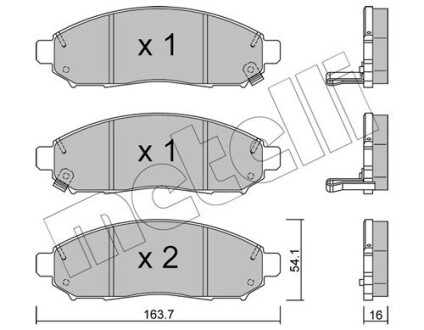 Тормозные колодки передние Nissan Leaf (ZE0)/NV200 10- Metelli 22-0743-1