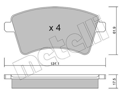 Передние тормозные колодки MB Citan 12-21 Metelli 22-0812-2 (фото 1)