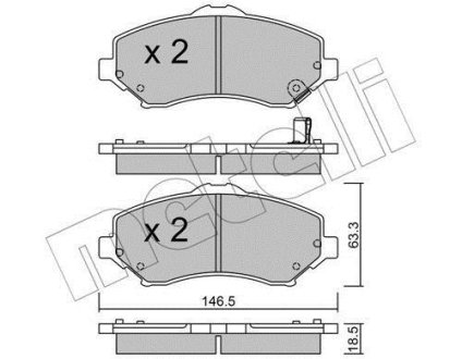 Колодки гальмівні (передні) Chrysler Grand Voyager/Dodge Journey 07-/Fiat Freemont 11-/VW Routan 08-13 Metelli 22-0862-1 (фото 1)