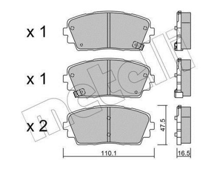 Колодки гальмівні (передні) Kia Picanto 11- Metelli 22-0941-0