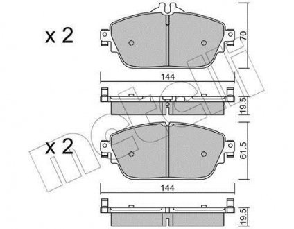 Тормозные колодки передние MB C-class (W205/S205/C205)/E-class (W213) 14- Metelli 22-1017-0