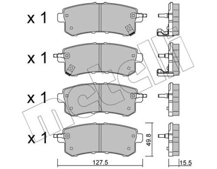 Задние тормозные колодки Nissan Patrol 10-/Infiniti QX56 10- (+ датчики) Metelli 22-1155-0