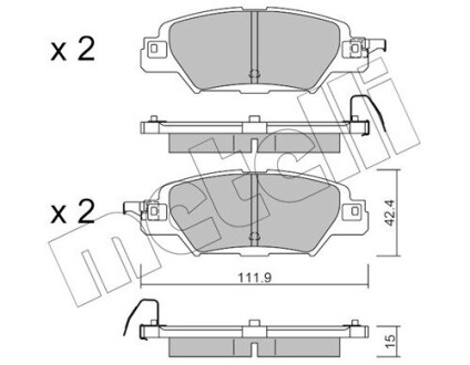 Тормозные колодки задние Mazda CX-5 2.0/2.2/2.5 12- Metelli 22-1158-0