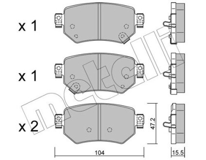 Тормозные колодки задние Mazda 6 2.0/2.5 12- Metelli 22-1159-0