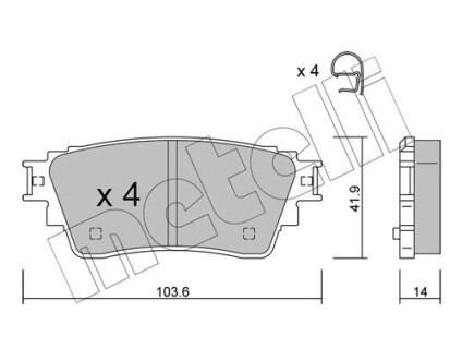 Тормозные колодки задние Mitsubishi Eclipse Cross 17- Metelli 22-1160-0