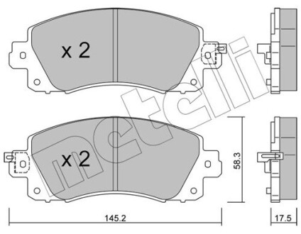 Колодки гальмівні (передні) Subaru Impreza/Outback/XV 17- Metelli 22-1161-0