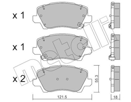 Тормозные колодки передние Kia Picanto 17- Metelli 22-1165-0