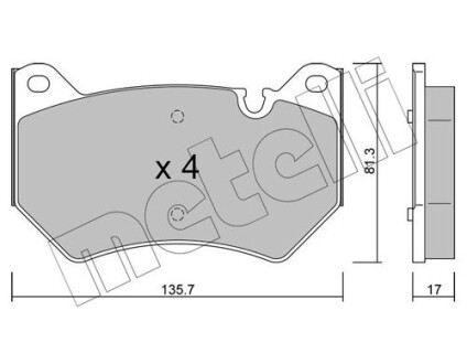 Колодки гальмівні (передні) Audi Q5 17- Metelli 22-1170-0