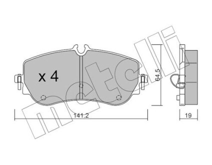 Колодки тормозные (задние) VW Crafter 16-/Amarok 10-/MAN TGE 16- Metelli 22-1175-0