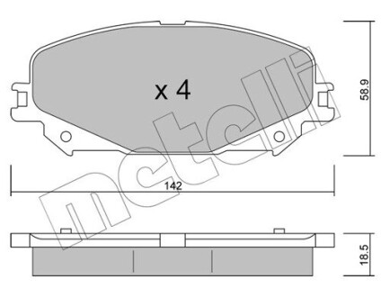 Передні гальмівні колодки Renault Scenic IV 16-/Megane IV 15-/Espace V 15- Metelli 22-1176-0 (фото 1)