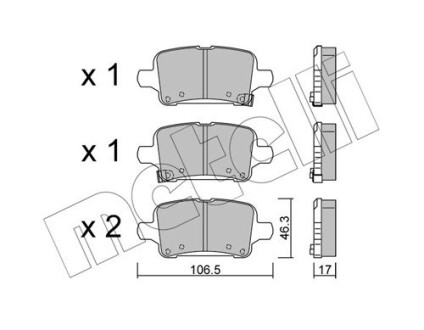 Тормозные колодки задние Opel Insignia B 17- Metelli 22-1180-0