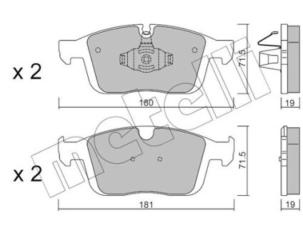 Тормозные колодки передние Volvo XC60 I 08-17 (Ate) Metelli 22-1188-0