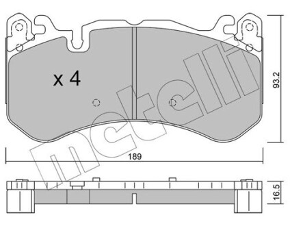 Тормозные колодки передние MB C-class (W205)/E-class (W212) 11- Metelli 22-1198-1