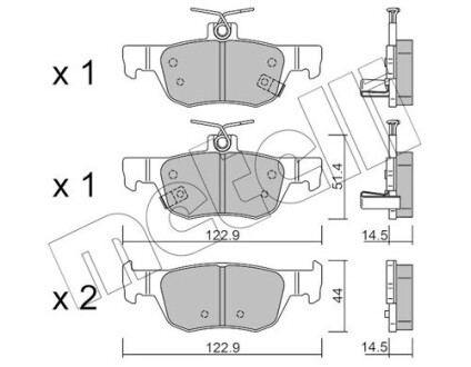 Тормозные колодки задние Mazda 3 18- Metelli 22-1226-0