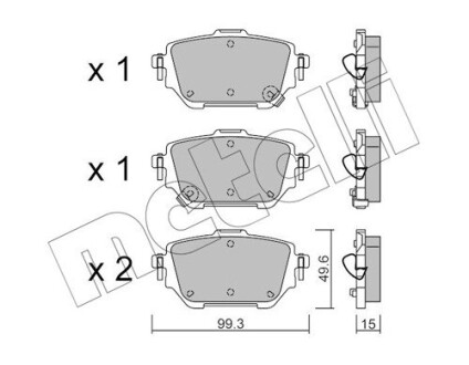 Колодки тормозные (задние) Toyota Corolla 1.5/1.6 VVTi 19- Metelli 22-1236-0