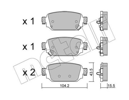 Колодки гальмівні (задні) Mazda CX-3 18-/3 13- Metelli 22-1238-0