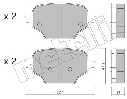 Тормозные колодки задние Opel Combo 18-/Citroen Berlingo/Peugeot Partner 18- Metelli 22-1245-0