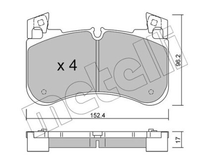 Тормозные колодки передние Land Rover Discovery 12-/Range Rover 13- Metelli 22-1251-0