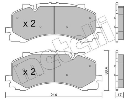 Колодки гальмівні (передні) Audi A6/A7/A8/Q7/Q8/VW Touareg 16- Metelli 22-1252-0