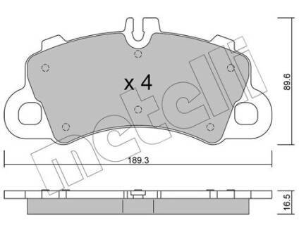 Колодки тормозные (передние) Porsche Macan 3.0 S Diesel 14- Metelli 22-1259-0 (фото 1)