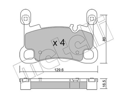 Задние тормозные колодки Porsche Cayenne 17- Metelli 22-1260-0