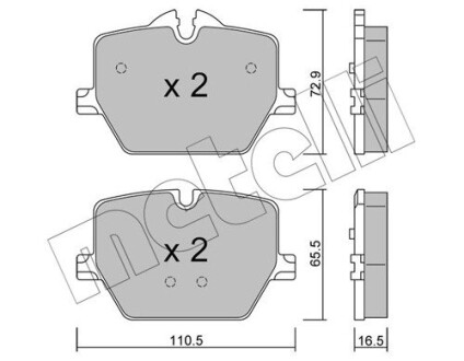 Колодки гальмівні (задні) BMW 3 (G20/G21) 18- Metelli 22-1266-0