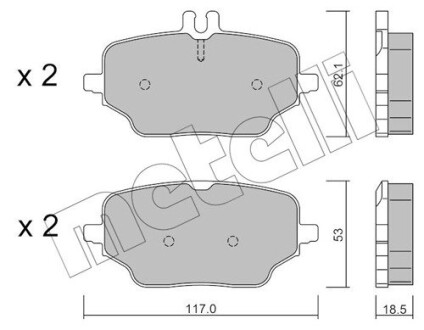 Задние тормозные колодки MB GLE-class (W167/C167) 18- Metelli 22-1273-0