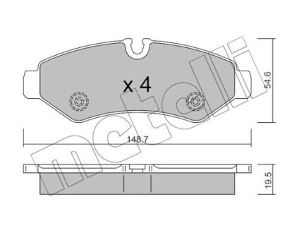 Колодки тормозные (задние) MB Sprinter (907,910) 211-419CDI 18- Metelli 22-1275-0