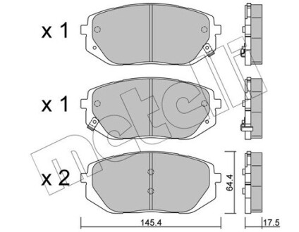 Передние тормозные колодки Hyundai Tucson 20-/Ioniq/Kia EV6 21- (+ датчики) Metelli 22-1300-0