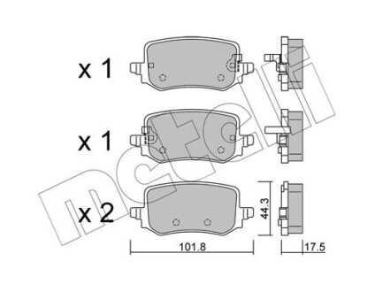 Колодки гальмівні (задніі) Hyundai Tucson IV 20-/Kia Sportage V 21- (+ датчики) Metelli 22-1301-0