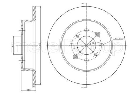 Диск гальмівний (задній) Honda Civic 00-05 (260x10) Metelli 23-0579C