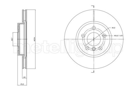 Передний тормозной диск BMW 2 (F45/F46)/X1 (F48) 14- (294x22) Metelli 23-1772C