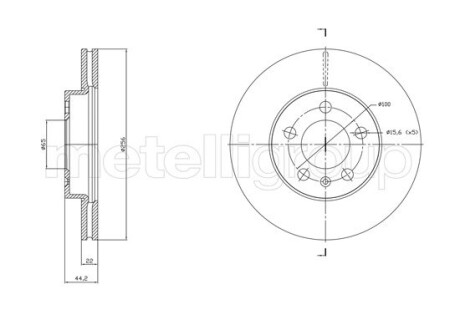 Диск гальмівний (передній) Audi A1/Seat Ibiza/VW Polo 17- (256x22) PRO Metelli 23-1843C