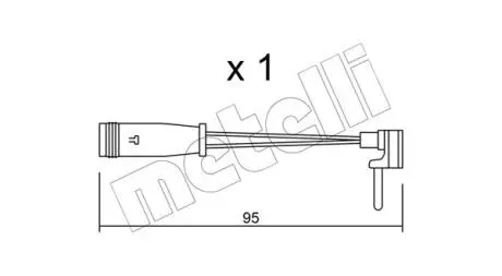 Датчик износа тормозных колодок MB A-class (W176)/E-class (W213) 12- (L=95mm) Metelli SU.129