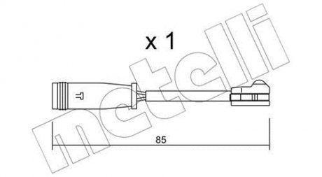 Датчик износа тормозных колодок (задних) MB Sprinter/VW Crafter 06- (L=85mm) Metelli SU.314