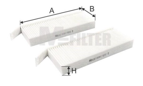 Фільтр салону Peugeot 308 13- (к-кт 2 шт) MFILTER K 9199-2