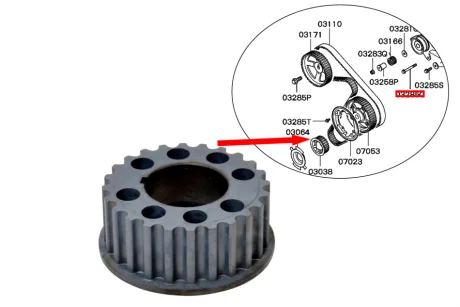 Оригинальная шестерня коленвала 2.5 TD (4D56) MITSUBISHI MD164831