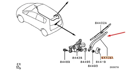Важіль склоочисника заднього скла MITSUBISHI MN152108