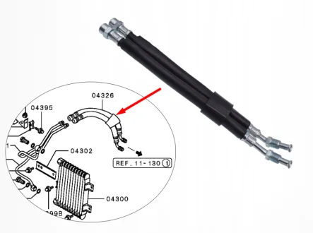 Шланги масляного радіатора двигуна 2.5 TD MITSUBISHI MR127900