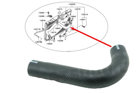 Патрубок радіатора Pajero Sport I 3.0 V6 верхній MITSUBISHI MR239632