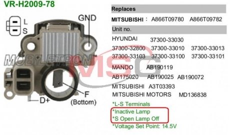 Регулятор напруги генератора MOBILETRON VRH200978